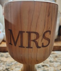 Olive Wood Goblets Mr & Mrs