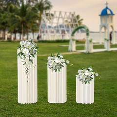 Set of 3 Elegant Bulk Weddings Decoration Table Cylinder Centerpiece Cake Stand