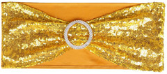 Sequin Chair Sashes Spandex Pack of 50 Sequin Stretch with Buckle Chair Band