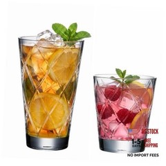 – MACON- Plastic Drinking Glasses, Shatter-proof 16 & 21 oz, Set of 8 Clear