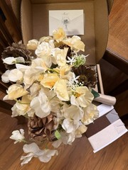 Ling’s Moment Earth Brown and Butter Free-Form Bridal Bouquet 13 in