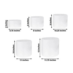 5 WHITE Acrylic CAKE STAND DISPLAY BOXES Pedestal Riser Wedding Centerpieces