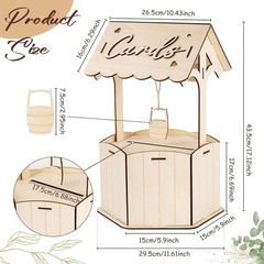 OurWarm Wishing Well Wedding Card Box for Reception, Wood Gift wood