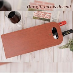 Brown Portable 2 Bottle PU Leather Wine Tote Carrier Insulated Cooler Bag