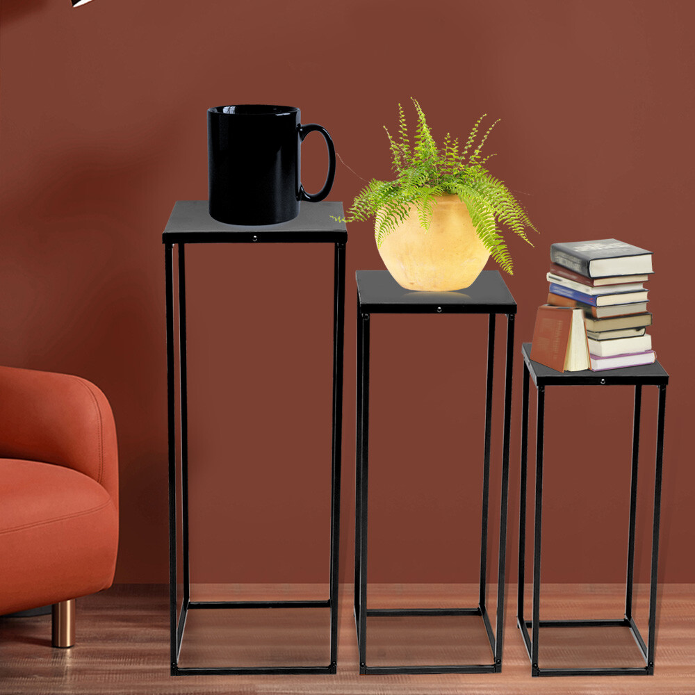 3pcs Plant Stand Metal Flower Pot Holder Display Rack Living Room Decorative