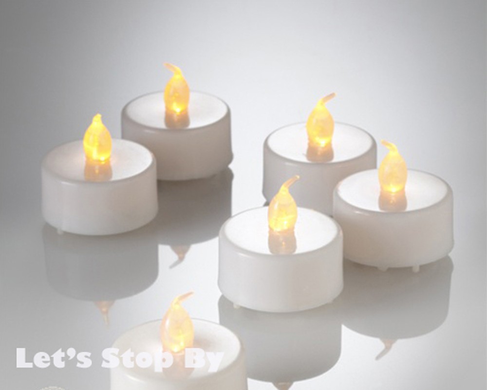 72 LED Battery Amber Flameless Wedding Tea Light Candle Lounge Restaurant Bar