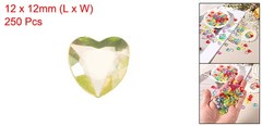 250Pcs Acrylic Heart Gems Heart Shaped Bauble Vase Fillers Ornaments Yellow