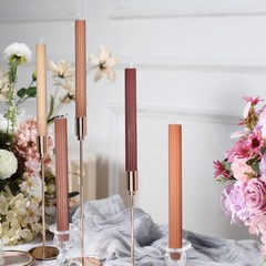 ASSORTED NATURAL 5 Ribbed Design 9″ Unscented Premium Wax Taper CANDLES Party
