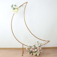 6.5 ft GOLD Metal Crescent Moon Wedding Arch BACKDROP STAND Party Decorations
