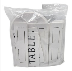 Wedding Table Numbers w/ Stands 1-15, 5×7 Acrylic Display White Arch w/ Menu Bay