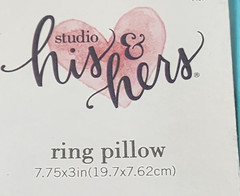 Studio His & Hers Wedding Ring Bearer Pillow White Satin NEW