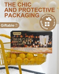Plastic Champagne Flutes, 36 PCS Clear Disposable Wine Glasses 36 Pack