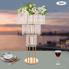 3-Tier Clear Gold Wedding Flower Stand Acrylic Iron Floor/Tabletop