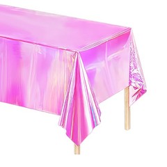 Srua Don Pink Iridescent Party Decorations Tablecloth, 3 55 x 86 inches,
