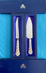 Aynsley Cottage Garden Cake Server And Knife Set With Boxes