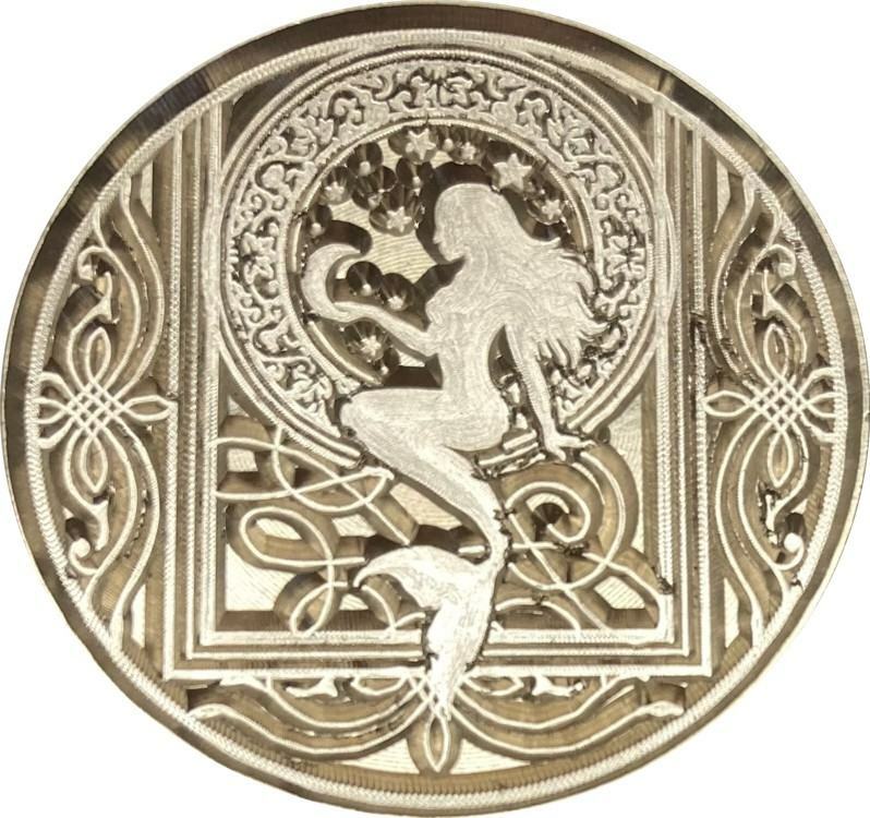Mermaid framed-style Wax Seal Stamp Head, 1.2″ diameter – Pretty, unique design!