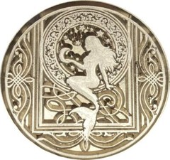 Mermaid framed-style Wax Seal Stamp Head, 1.2″ diameter – Pretty, unique design!