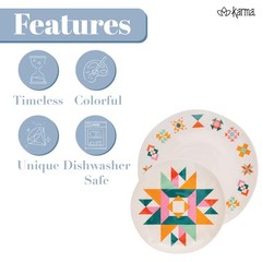Karma 8.75 Inches Melamine Salad Plates Set Of 4 Reusable Dishwasher Safe