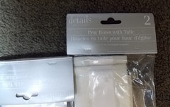 White Pew Bows With Tulle 77″ New 2 PC-4 Inches Wide-Wedding Party Decor-8 Total