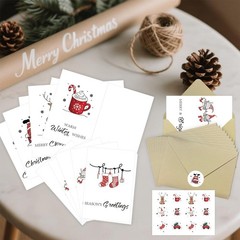 SerpizePaty 12 Sets Christmas Cards with 5.9 inches x 7.48 inches, colorful