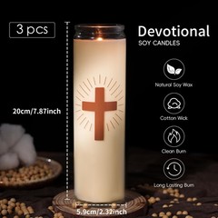 Mosroad 3 Packs Natural Soy Prayer Candles – 9 Day Devotional Candles In Glass