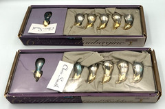 Eggplant Place Card Holders Lot 12 Gold & Silver Tone Sets of 6 Each