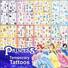 Princess Tattoos Kids, 40 Sheets Cartoon Tattoos Party Favor Set for Girls Bo…