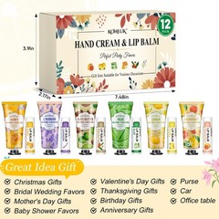 12 Pack Bulk Hand Cream and Lip Balm Set, Gifts for 1 Fl Oz (Pack of 12)