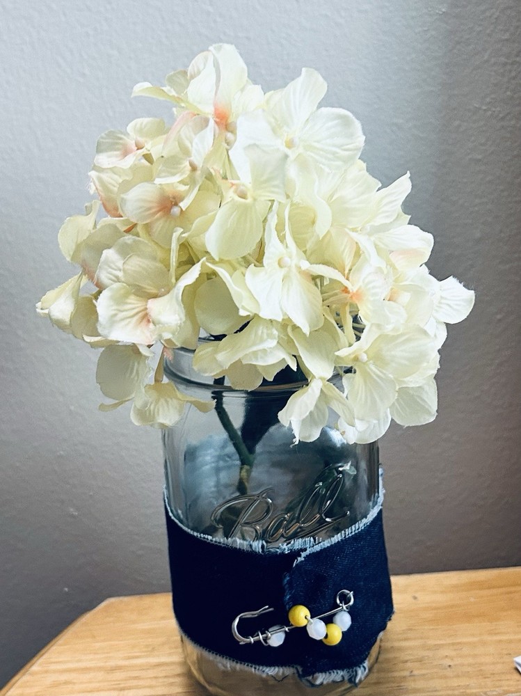 Denim Barn Farm Country Wedding Accessory Wrap With Beads For Candle/table Decor