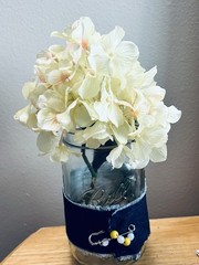 Denim Barn Farm Country Wedding Accessory Wrap With Beads For Candle/table Decor