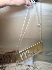 David Tutera Mr & Mrs Chair Signs Table Decoration Set Gold Gray Wedding 3pc