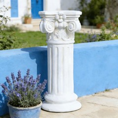 12″Retro Elegant White Ancient Greek Style Roman Column for Garden Decoration
