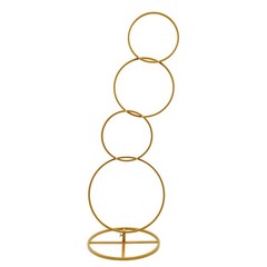 Gold Metal Round Hoop Flower Stand, Detachable Backdrop for Weddings