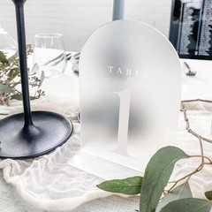 15-Pack 5×7 Frosted Arch Acrylic Table Numbers, 1-15, Holder, Wedding, Signs