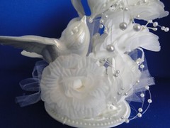 New Elegant Handmade Wedding/Anniversary Kissing Love Birds Cake topper #294