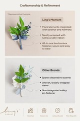 Blush Pink Boutonniere Set for Men, 6pcs Wedding Flowers