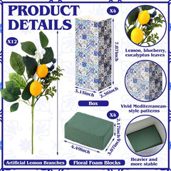 Amalfi Coast Party Decorations 4 Blue Tiles Table Centerpieces Boxes