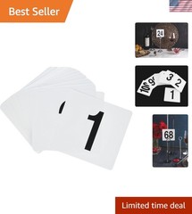 Lightweight 4-Inch Table Number Cards 1-100 – Bold Black on White Design