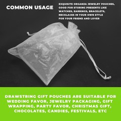 50 Pieces 4 by 6 Inch Organza Gift Bags Drawstring Jewelry Pouches Wedding9934