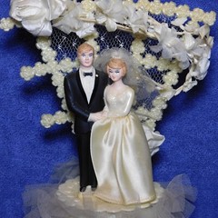 Vintage 1980 Coast Novelty Made in New Zealand Wedding Cake Topper with Trellis