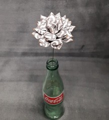 Handmade Paper Flower on stem (Gray Pattern No.3) for Wedding, St. Valentine’s