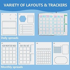 12 Pieces Speedy Spreads Journal Stencil DIY Journal Templates Reusable Weekly
