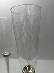 Mikasa «Love Story» Heart Shape Silver Plated Flutes Wedding / Special Occasion
