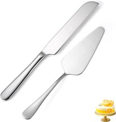 Wedding Cake Knife and Server Set Silver,Stainless Steel Cake Cutting Set,