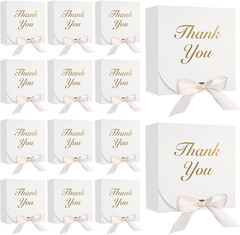 20PCS Thank You Gift Boxes, 4.5×4.5×1.9Inches Mini Party Favor Boxes White Treat