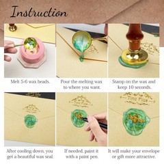 3D Bee Wax Seal Stamp, 0.98′ Brass Stamp Head with Wooden Handle for Invitations