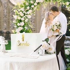 Frosted Acrylic Wedding Card Box with Lock DIY Gift Card Box for Wedding Rece