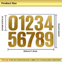 Large Letter Number Sticker,4 Inch Gold Alphabet Stickers Self Adhesive. | Vi…