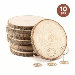 10 PCS 9-10 Inch Large Wood Slices Natural Wooden Circles Wedding Centerpieces