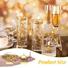 40 Pcs Wedding Floating Candles Pearl Strings for Centerpieces Small Gold